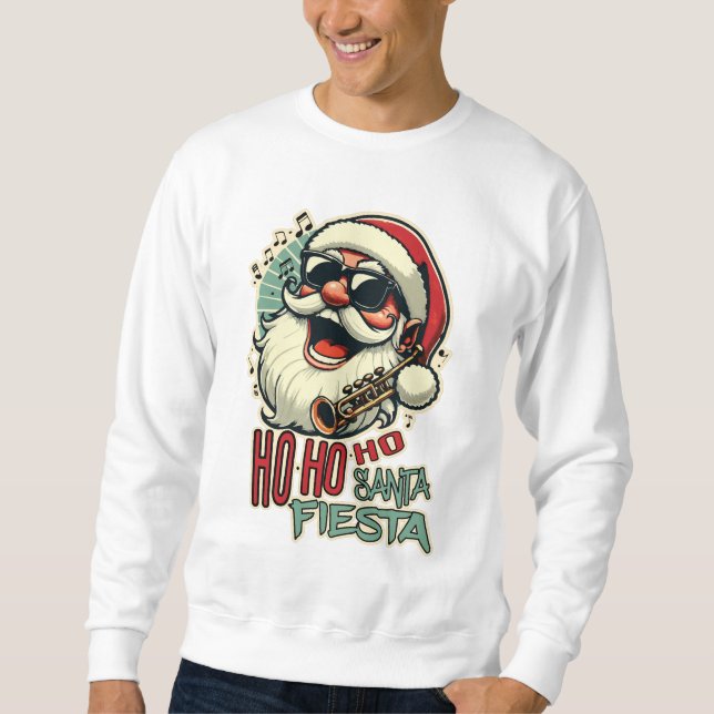 Cool funny Santa Claus with sunglasses - Ho-ho-ho Sweatshirt (Front)