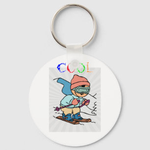 Cool Funny Skier skiing designs skiing funny Key Ring