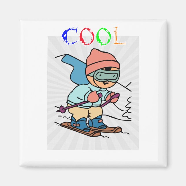 Cool Funny Skier | skiing designs | skiing funny Magnet (Front)