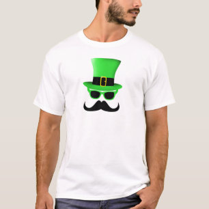 Cool Funny St. Patrick's Day Moustache Top hat Man
