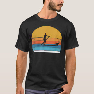 Cool funny Stand Up Paddle Board Dog SUP Paddling T-Shirt
