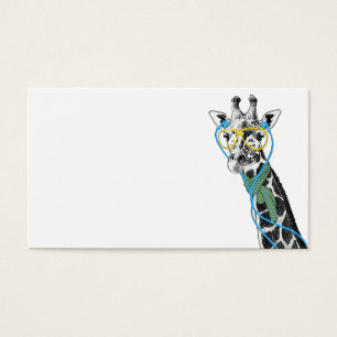 Cool funny trendy giraffe with glasses, earphones