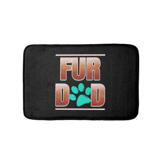 Cool Fur Dad With Cat Paw On Purrsday Bath Mat (Front)