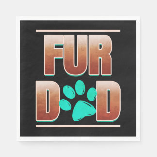 Cool Fur Dad With Cat Paw On Purrsday Napkin