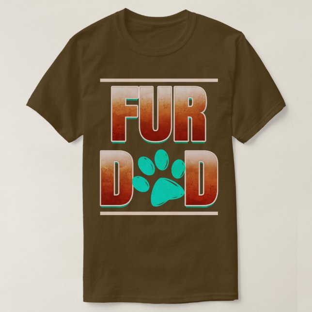 Cool Fur Dad With Cat Paw On Purrsday  T-Shirt (Design Front)