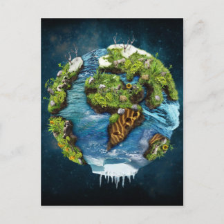 Cool Future Planet Earth Globe Design Postcard