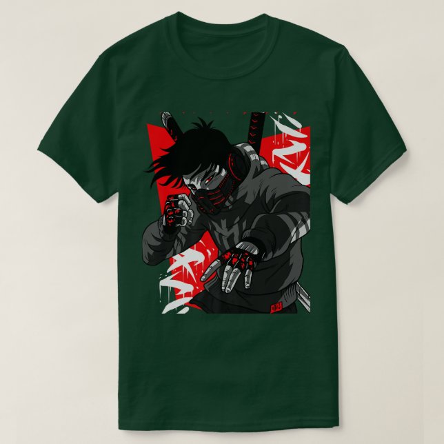 Cool Futuristic Ninja Steampunk Samurai Masked War T-Shirt (Design Front)
