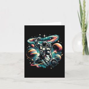 Cool Galaxy Bodybuilder Astronaut On Bodybuilding  Card