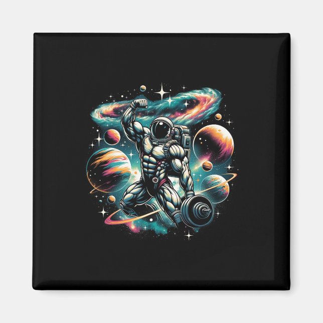 Cool Galaxy Bodybuilder Astronaut On Bodybuilding  Magnet (Front)
