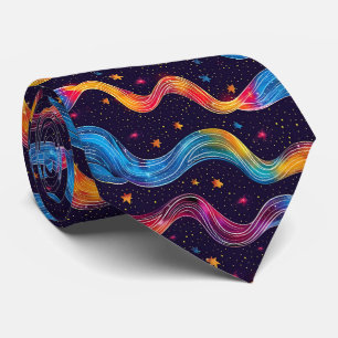 Cool galaxy disco tiled pattern  tie