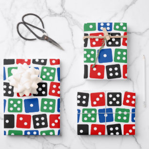 Cool gambling dice pattern party wrapping paper sheet