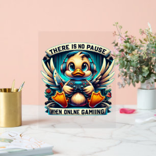 Cool gamer duck word art acrylic sign