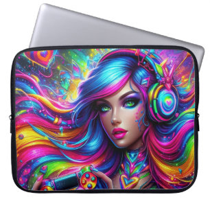 Cool gamer girl laptop sleeve
