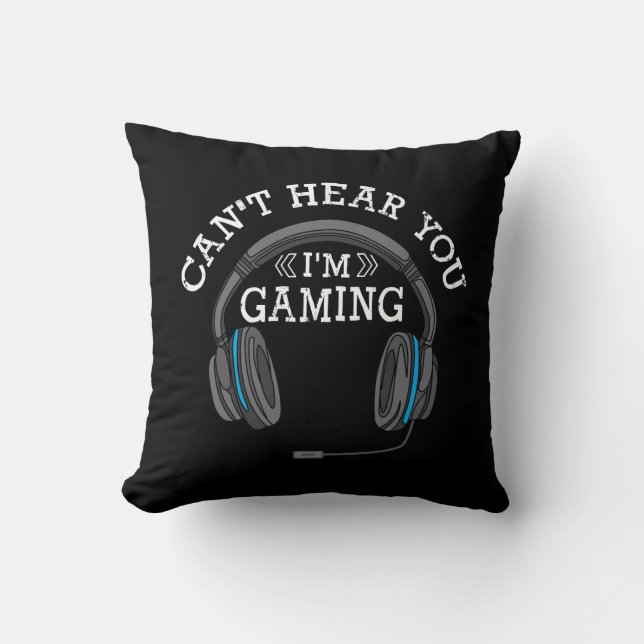 Cool Gamer Headphones Nerd Pro Im Gaming Gift Cushion (Front)