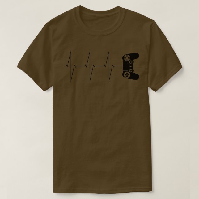 Cool Gamer Heartbeat Video Game Controller  T-Shirt (Design Front)