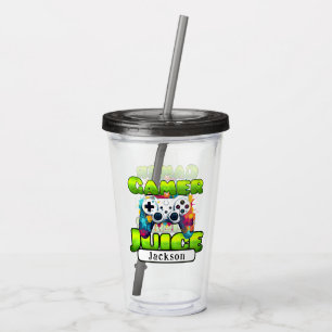 Cool Gamer Juice Personalised Video Gaming Acrylic Tumbler