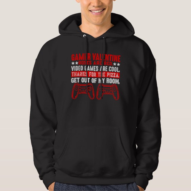 Cool Gamer Valentine  Video Games Roses Are Red Po Hoodie (Front)