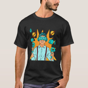 Cool Gamer  Virtual Reality  Technology Illustrati T-Shirt