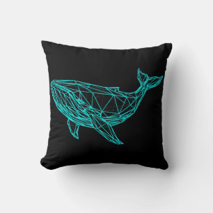 Cool Gamer Whale Throw Pillow