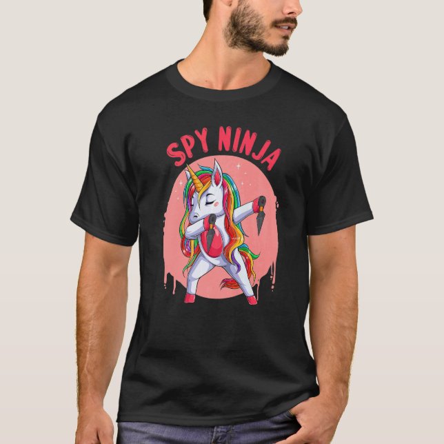 Cool Gaming Spy Unicorn Ninja Gamer Boy Girl Kids  T-Shirt (Front)