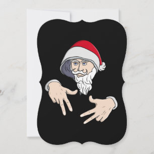 Cool Gangsta Hip Hop Hand Rap Santa Claus Card