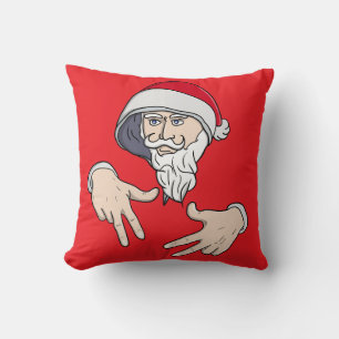 Cool Gangsta Hip Hop Hand Rap Santa Claus Cushion
