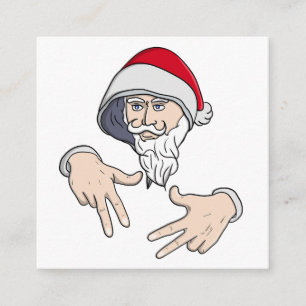 Cool Gangsta Hip Hop Hand Rap Santa Claus Enclosure Card