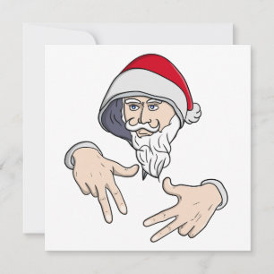 Cool Gangsta Hip Hop Hand Rap Santa Claus Invitation