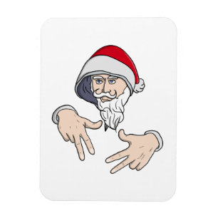 Cool Gangsta Hip Hop Hand Rap Santa Claus Magnet