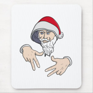 Cool Gangsta Hip Hop Hand Rap Santa Claus Mouse Pad