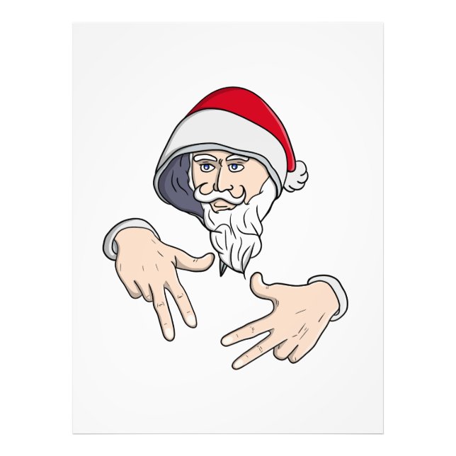 Cool Gangsta Hip Hop Hand Rap Santa Claus Photo Print (Front)