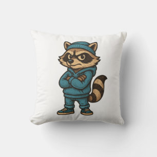 Cool Gangster Racoon - Urban Streetwear Animal Ho Cushion