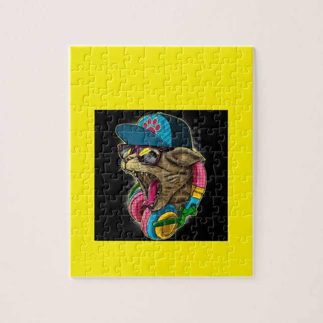 cool gangster rapping cat. jigsaw puzzle (Vertical)