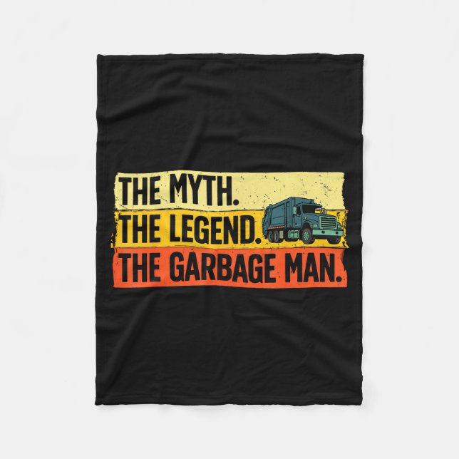 Cool Garbage Man Art For Men Dad Father Garbage Du Fleece Blanket (Front)
