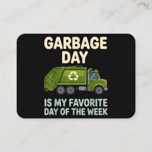 Cool Garbage Truck Art for Men Women Kids Garbage Business Card