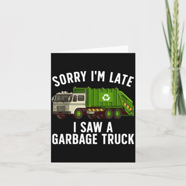 Cool Garbage Truck Art For Men Women Kids Garbage  Card (Front)