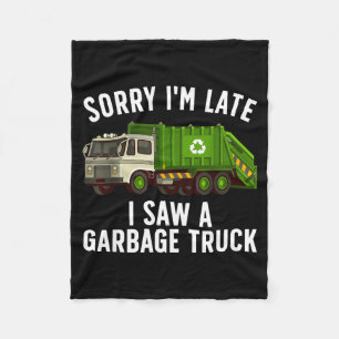 Cool Garbage Truck Art For Men Women Kids Garbage  Fleece Blanket