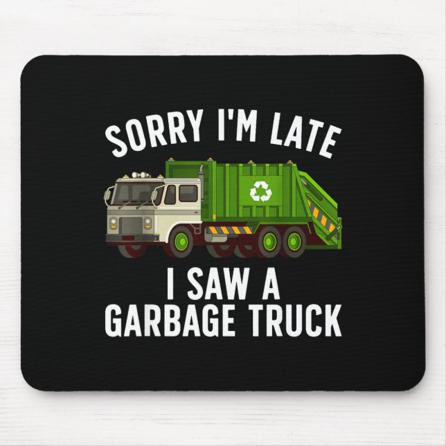 Cool Garbage Truck Art For Men Women Kids Garbage  Mouse Pad (Front)