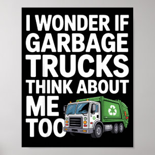 Cool Garbage Truck Design For Men Women Trash Garb Poster
