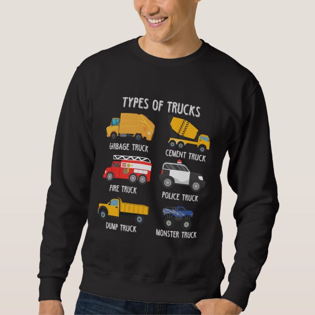 Cool Garbage Truck Kids Trash Recycling Driver Sweatshirt (Front)