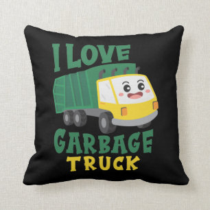 Cool Garbage Truck loving Boy Kids Toddler Cushion