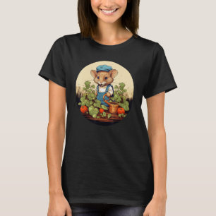 Cool gardening Mouse with Tomato for Garden Season T-Shirt