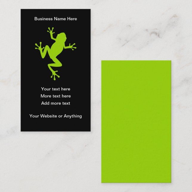 Cool Gecko Frog Nature Theme Business Card (Front/Back)