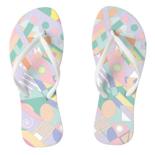 Cool Geometric Abstract Fun Graphic Flip Flops