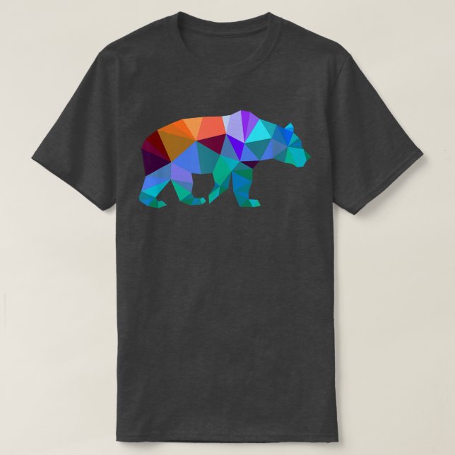 Cool Geometric Bear Wildlife Mountain Animal  T-Shirt (Design Front)