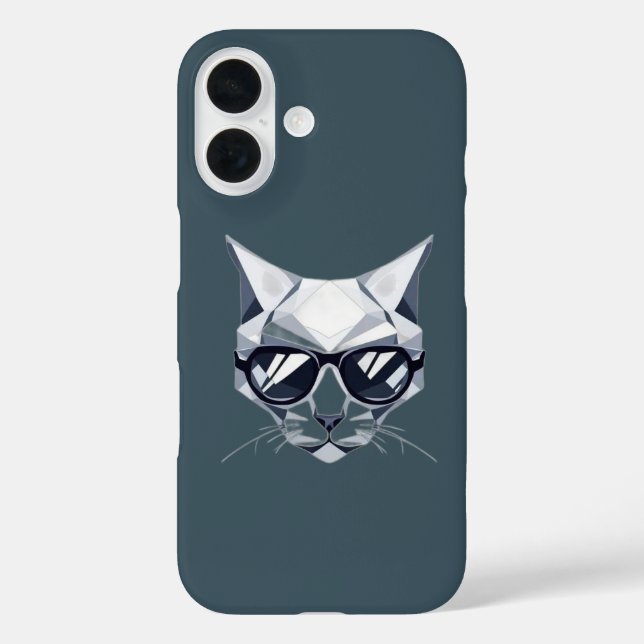 Cool Geometric Cat iPhone Case - Barely There Styl (Back)