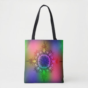 cool geometric flower mandala stylish multisex tote bag