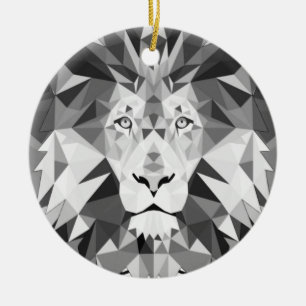Cool Geometric Lion Head Ceramic Tree Decoration