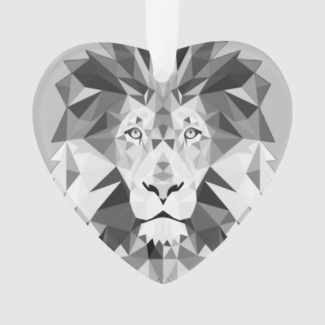 Cool Geometric Lion Head Ornament (Front)