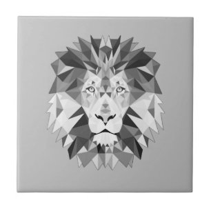 Cool Geometric Lion Head Tile